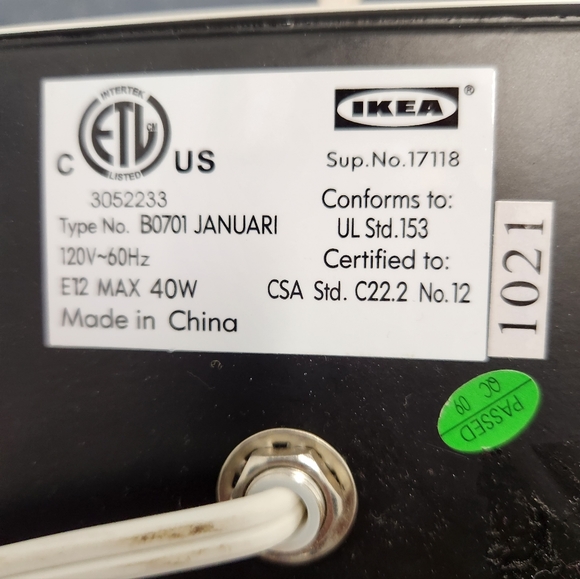 IKEA Accents Ikea Januari Lamp Base Whiteout Of Package As Shown In
